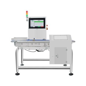 Dynamic checkweigher connected to PC network for centralized production data collection