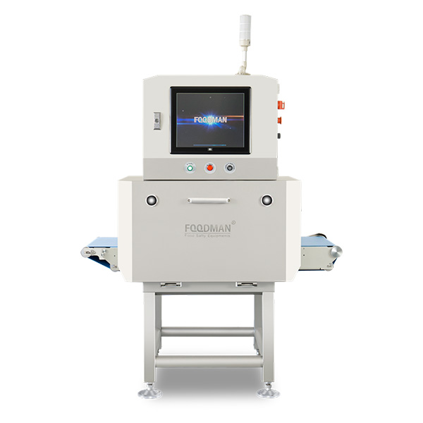Foodman industrial X-ray inspection machine with dual-energy technology and stainless steel conveyor for foreign object detection